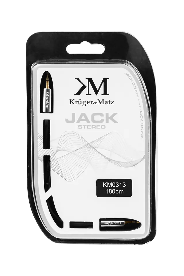 ⁨Kabel wtyk prosty - wtyk prosty jack 3.5  stereo 1.8m Kruger&Matz⁩ w sklepie Wasserman.eu