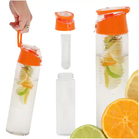⁨Butelka bidon na wodę z wkładem na owoce 800ml pomarańczowa⁩ w sklepie Wasserman.eu