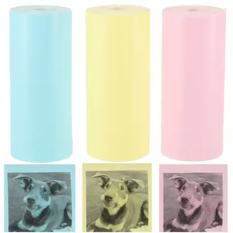 ⁨Rolki papier wkład termiczny do mini drukarki 5,7cmx3m 3 sztuki kolorowe⁩ w sklepie Wasserman.eu