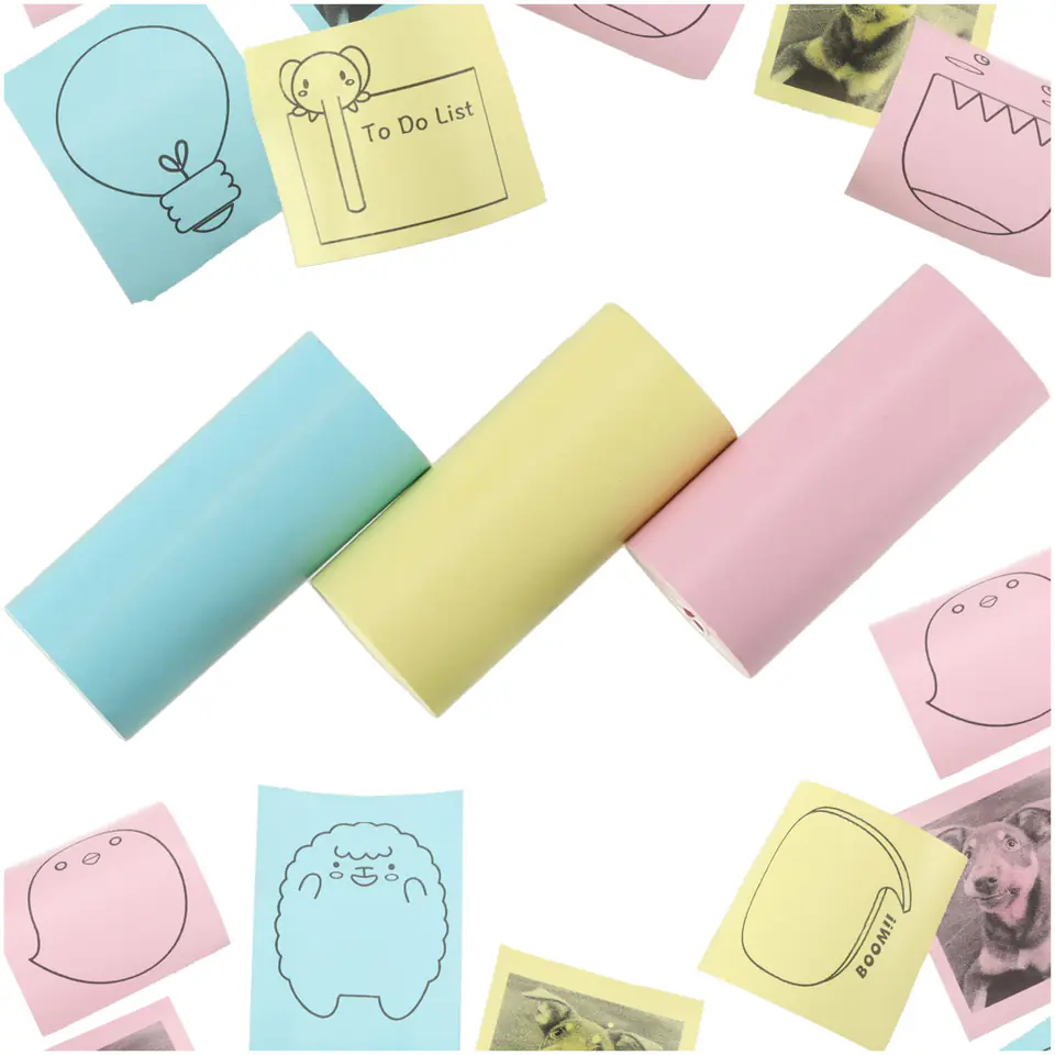 ⁨Rolki termiczne papier do drukarki apartu 5,7cm x 3m 3 sztuki kolorowe⁩ w sklepie Wasserman.eu