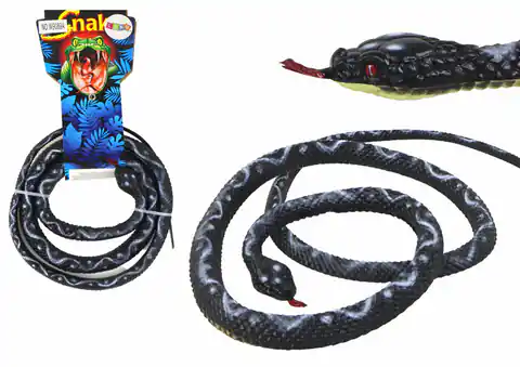 ⁨Sztuczny Gumowy Wąż Koralowy Czarny PVC⁩ w sklepie Wasserman.eu