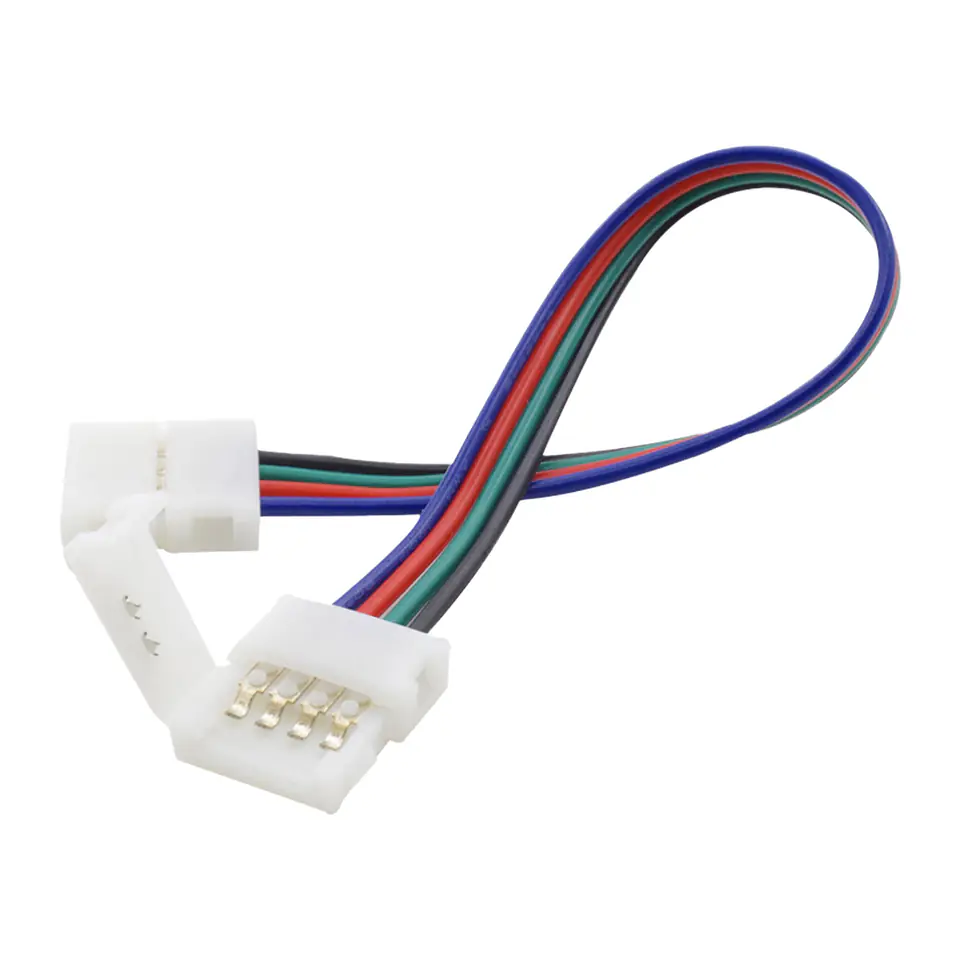 ⁨Złączka LED RGB 10mm, dwustronna, z przewodem⁩ w sklepie Wasserman.eu