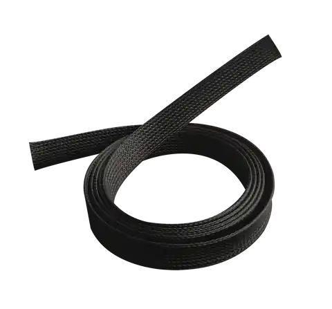 ⁨Schwarzer Polyesterschlauch für A/V-Kabel 1m/40mm⁩ im Wasserman.eu