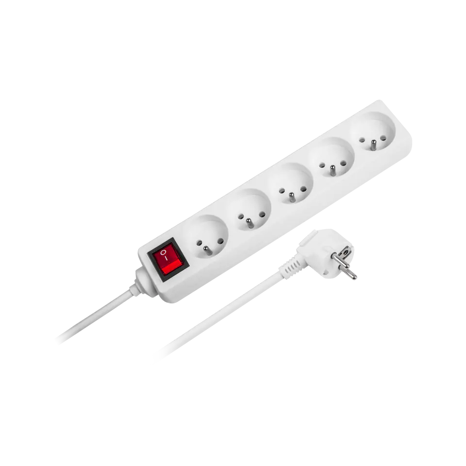 ⁨Rebel mains extension cable 5 sockets with switch, 5m (1,5mm)⁩ at Wasserman.eu