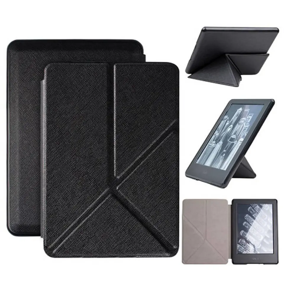 ⁨Etui origami na czytnik Kindle 10 6" (czarny)⁩ w sklepie Wasserman.eu