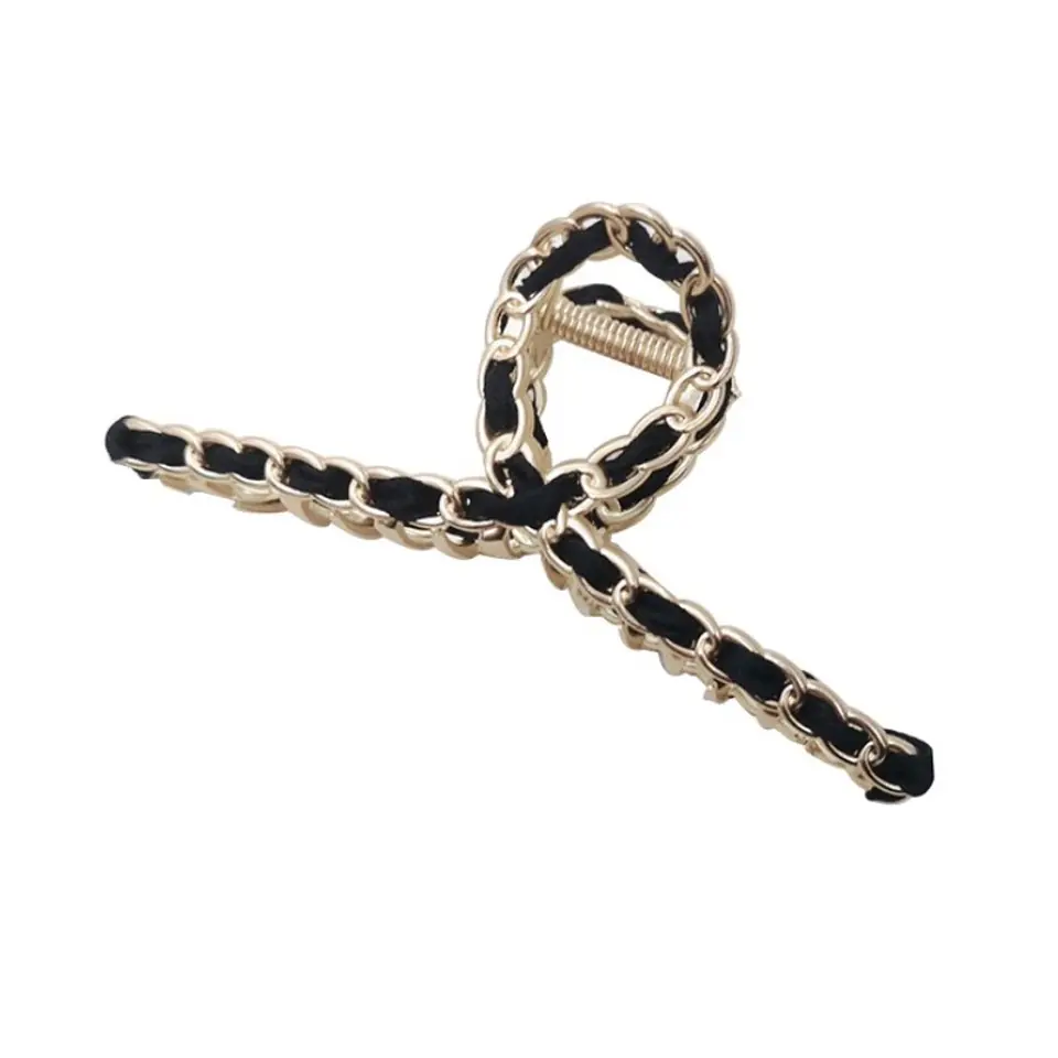 Spinka do włosów klamra XL złota metalowa z czernią 11cm SP231 w sklepie Wasserman.eu