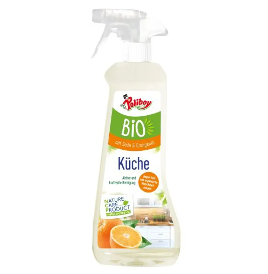 ⁨POLIBOY BIO Spray do czyszczenia kuchni pomarańczowy 500ml⁩ w sklepie Wasserman.eu