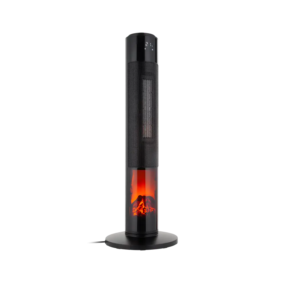 ⁨Teesa Column fan heater PTC1KW/2KW with fireplace imitation Unpacked⁩ at Wasserman.eu