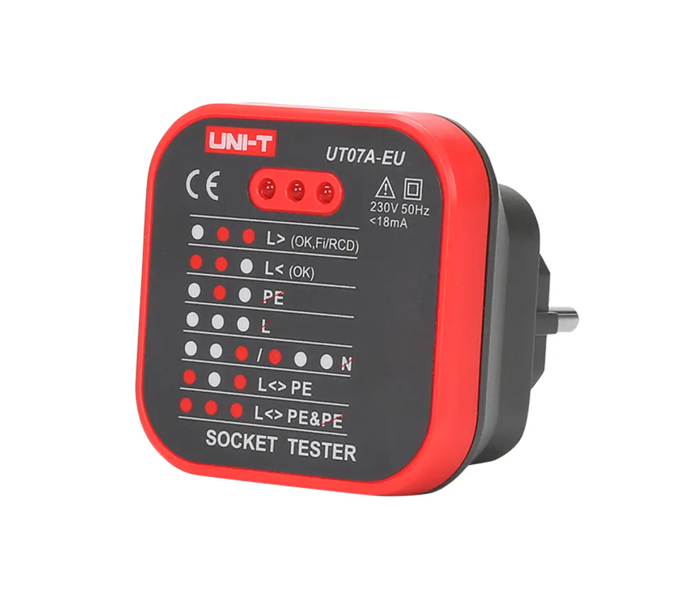 ⁨Tester gniazd sieciowych Uni-T UT07A-EU⁩ w sklepie Wasserman.eu