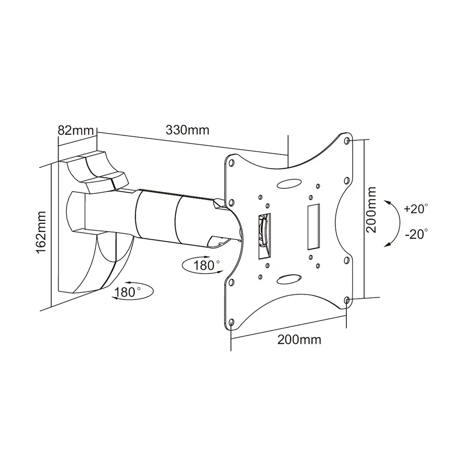 ⁨UCH0042A Wall holder 23-42 inch black⁩ at Wasserman.eu