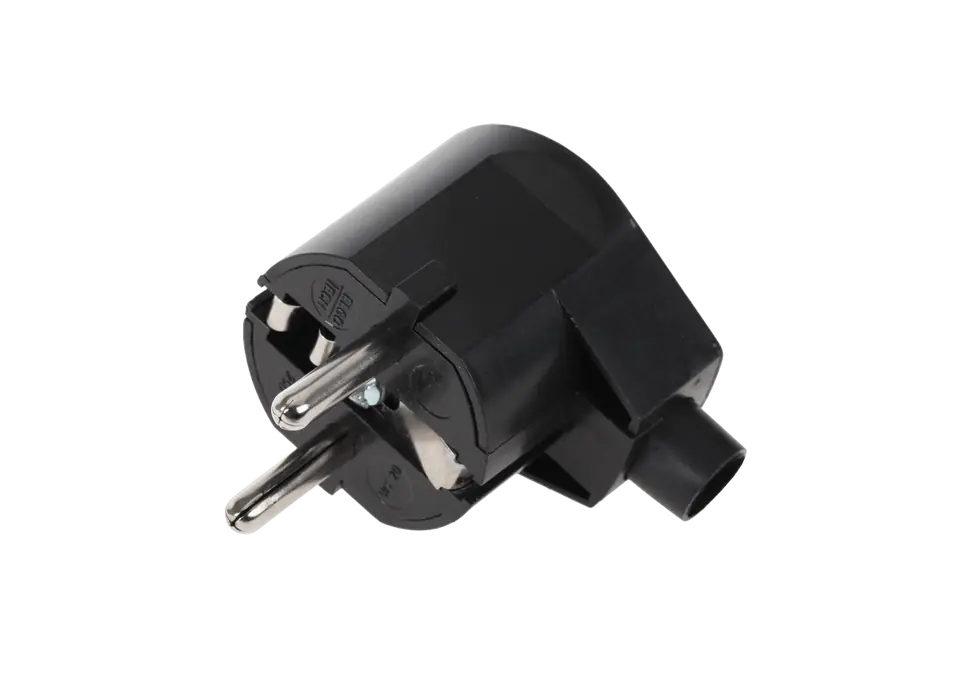 ⁨URZ3003 Angle plug with grounding unischuko black WT-20-2⁩ at Wasserman.eu