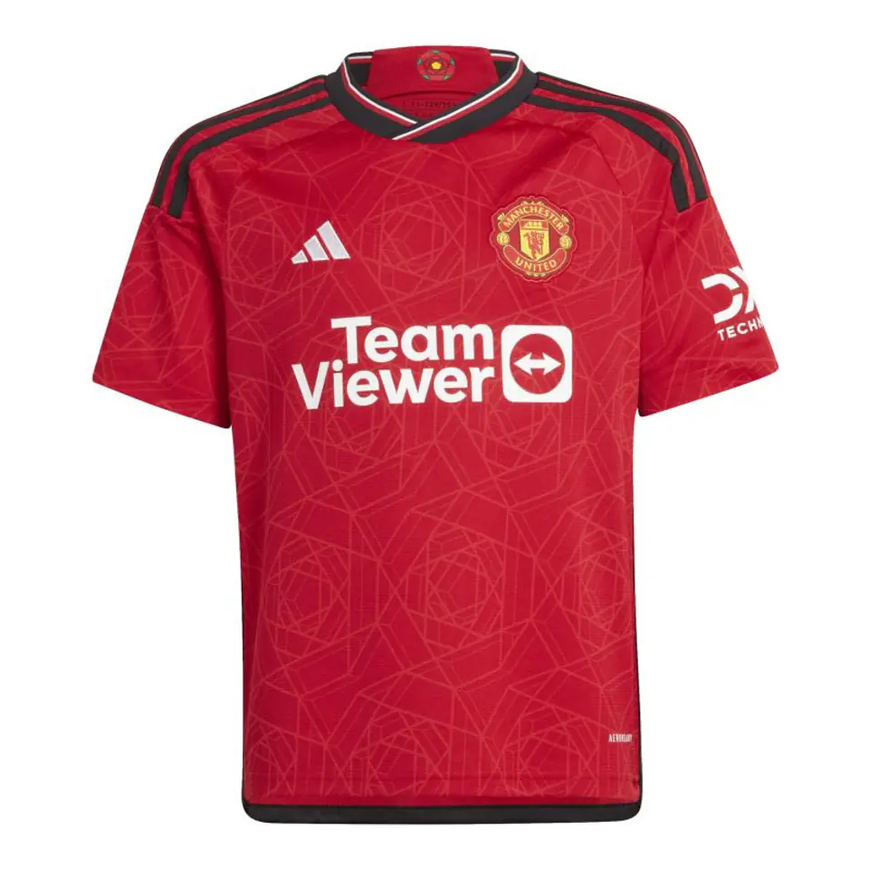 ⁨Koszulka adidas Manchester United Home Jr (kolor Czerwony, rozmiar 128)⁩ w sklepie Wasserman.eu