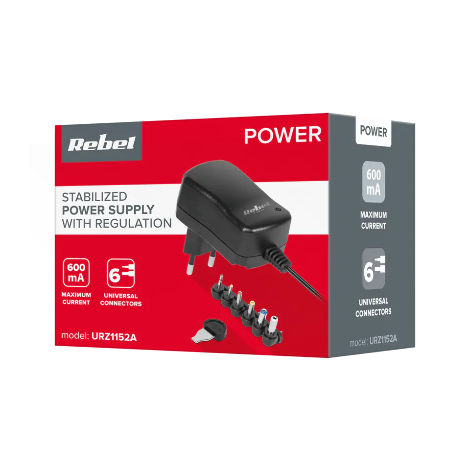 ⁨Stabilized power supply with rebel 12V 600mA regulation⁩ at Wasserman.eu