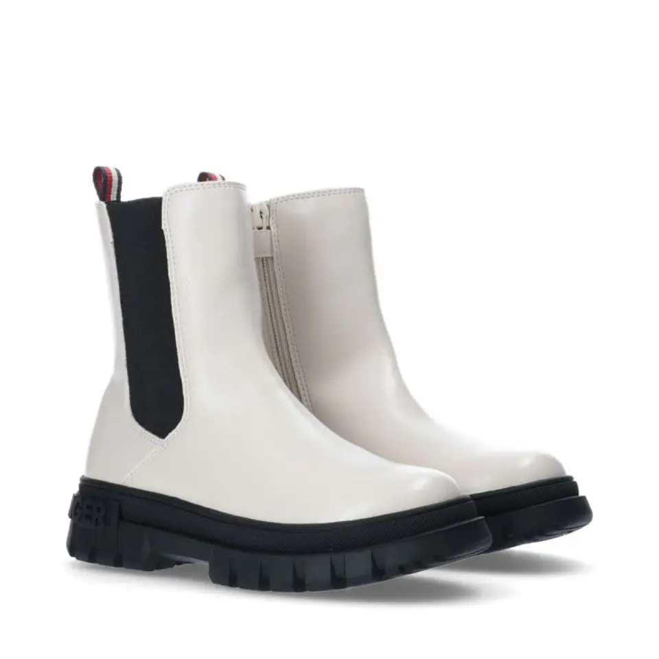 ⁨Botki Tommy Hilfiger Bootie Ivory T3A5 (kolor Biały. Czarny, rozmiar 36)⁩ w sklepie Wasserman.eu