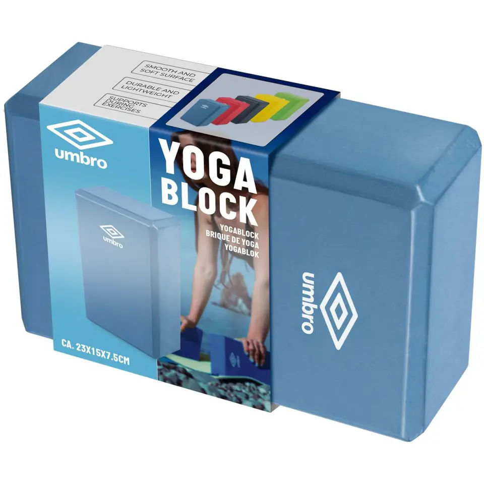 ⁨BLOK KOSTKA DO ĆWICZEŃ JOGA PILATES FITNESS UMBRO NIEBIESKI⁩ w sklepie Wasserman.eu