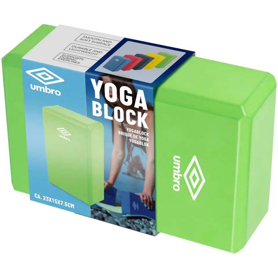 ⁨BLOK KOSTKA DO ĆWICZEŃ JOGA PILATES FITNESS UMBRO ZIELONY⁩ w sklepie Wasserman.eu