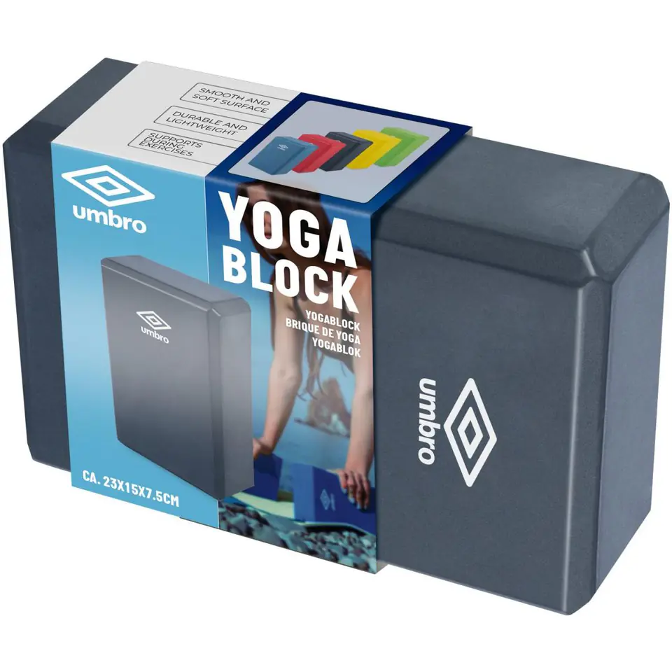 ⁨BLOK KOSTKA DO ĆWICZEŃ JOGA PILATES FITNESS UMBRO CZARNY⁩ w sklepie Wasserman.eu