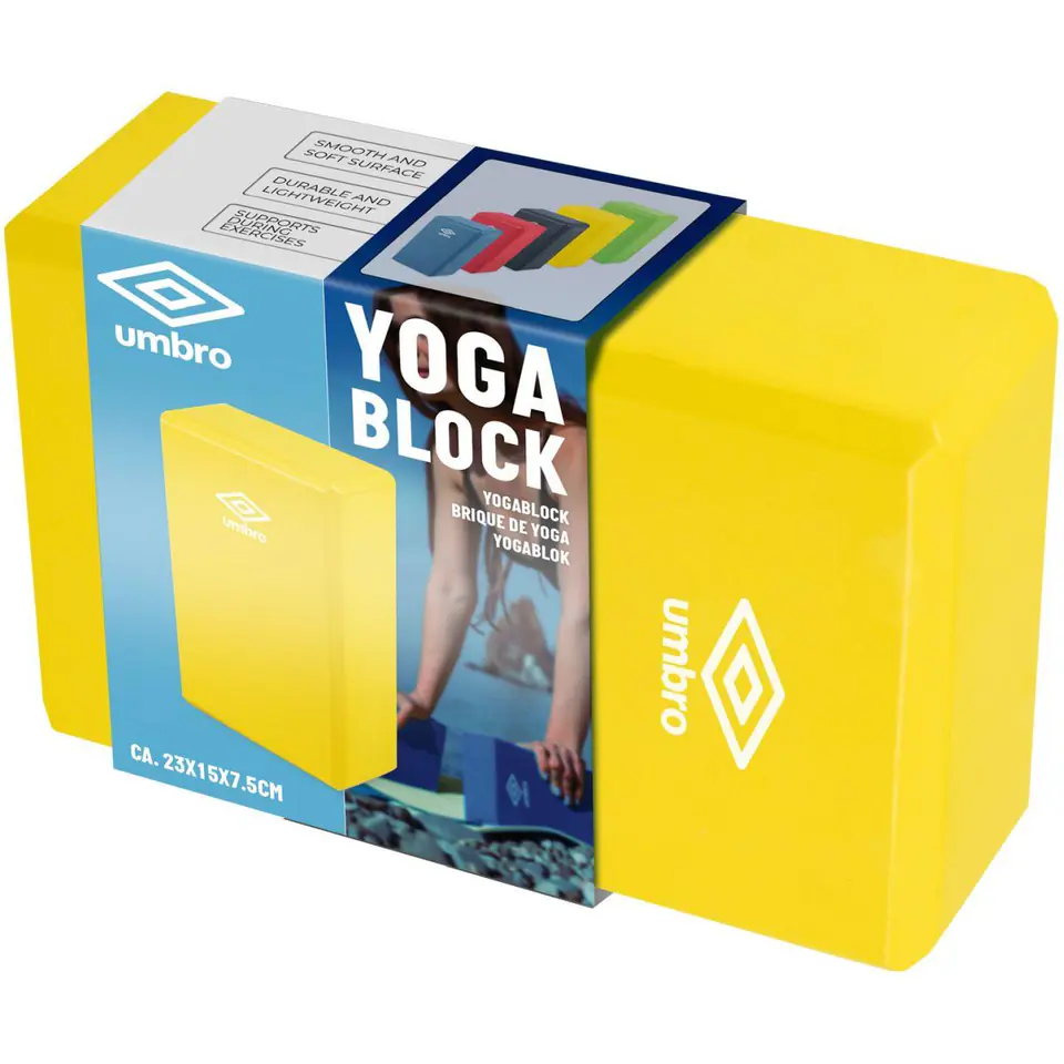 ⁨BLOK KOSTKA DO ĆWICZEŃ JOGA PILATES FITNESS UMBRO ŻÓŁTY⁩ w sklepie Wasserman.eu