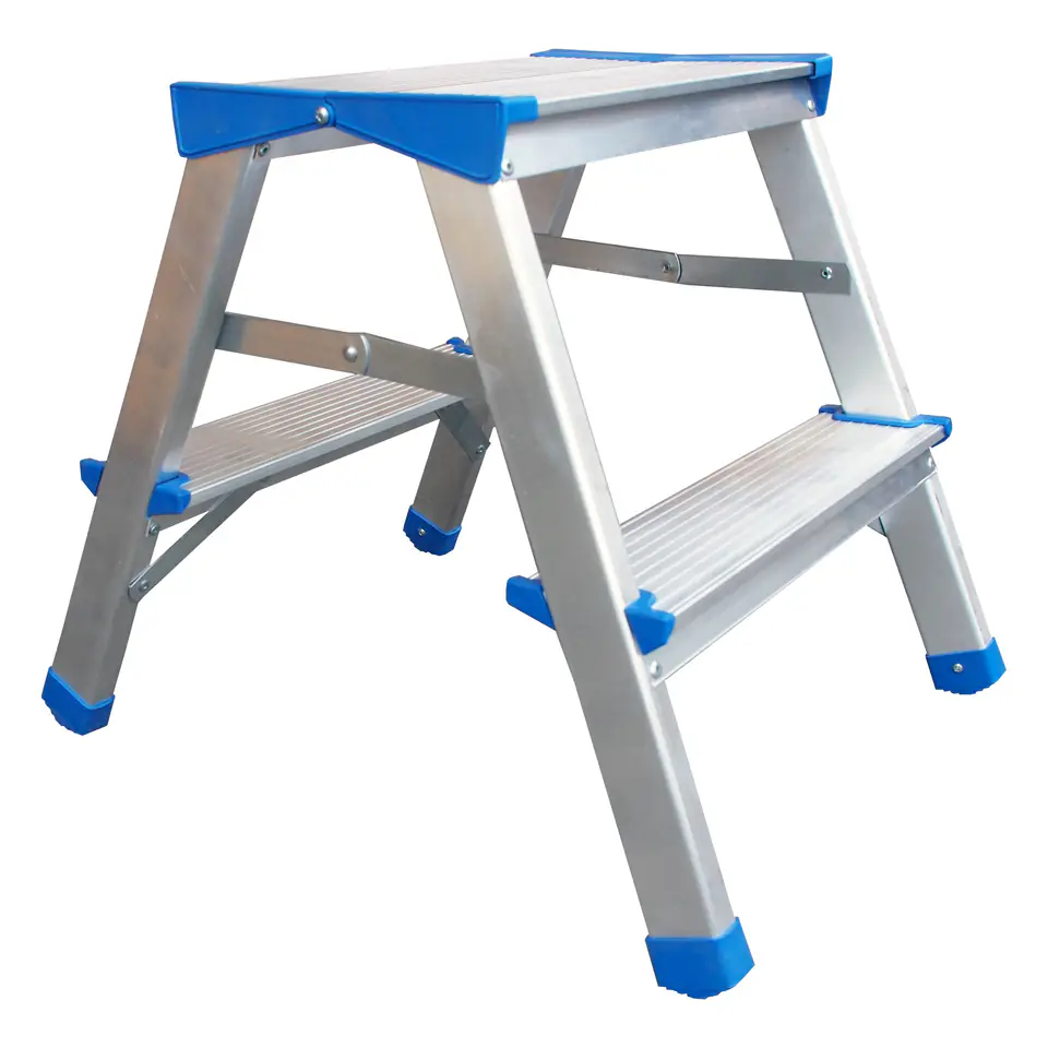 ⁨LADDER, ALUMINIUM FOLDING STOOL 44CM 1 STEP+PLATFORM⁩ at Wasserman.eu