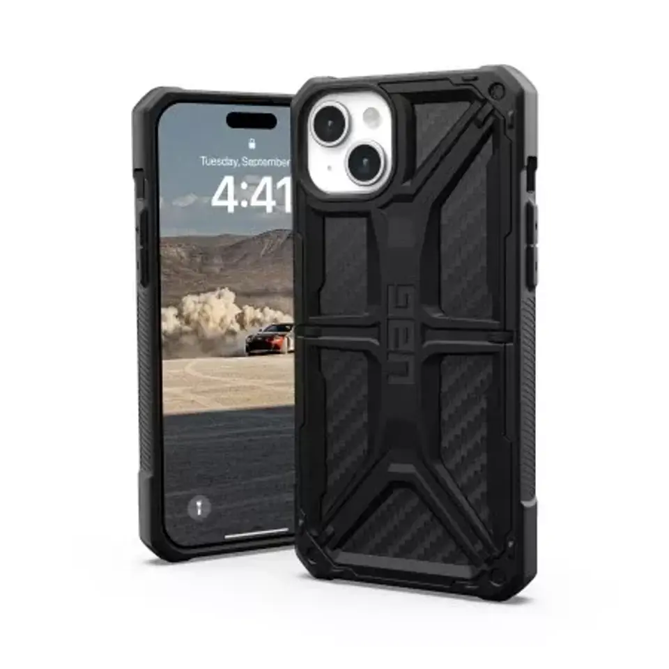 ⁨Etui UAG Monarch - obudowa ochronna do iPhone 15 Plus (carbon fiber)⁩ w sklepie Wasserman.eu