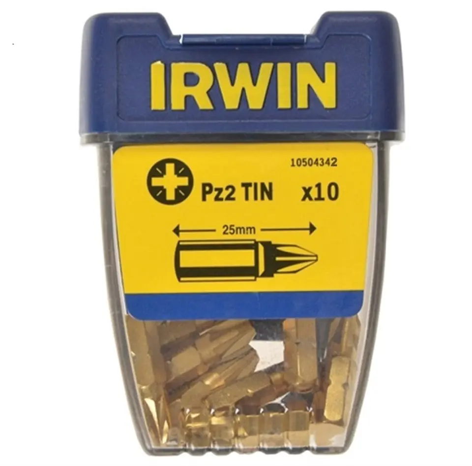 ⁨TIP TYPE POZIDRIV TIN-TITANIUM 1/4' 25MM SET 10 PCS PZ2⁩ at Wasserman.eu