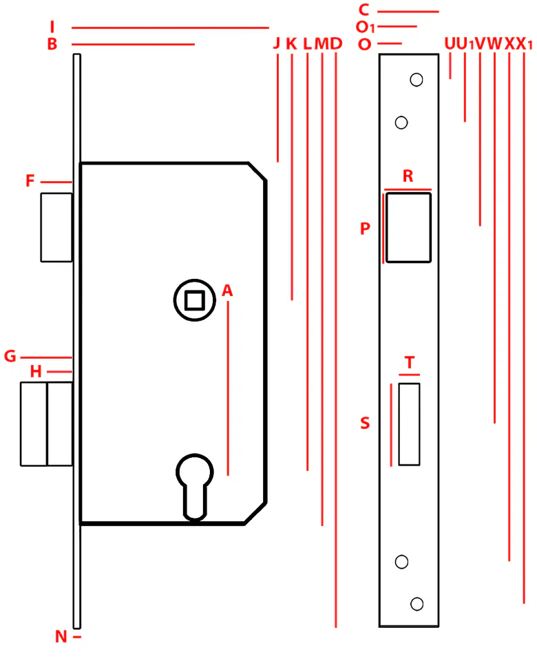 ⁨GATE LOCK PAINTED JANIA FOR KEY 90/63⁩ at Wasserman.eu