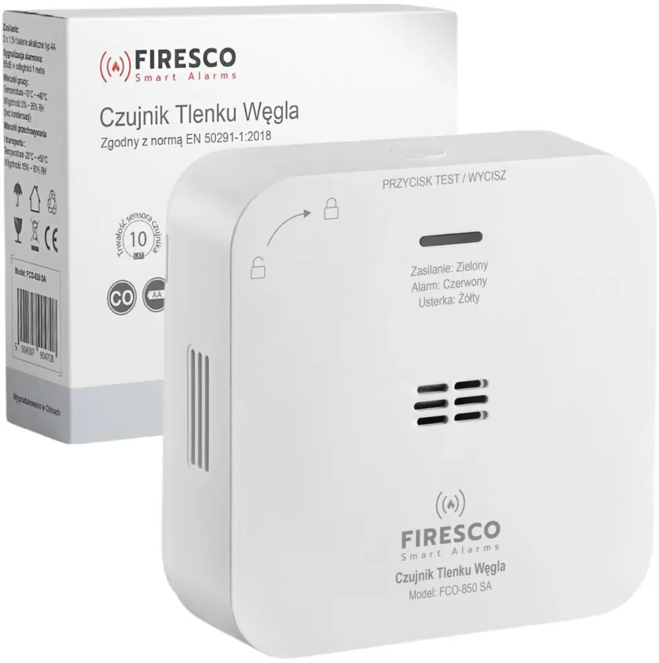 ⁨Czujnik czadu Firesco FCO-850 SA⁩ w sklepie Wasserman.eu