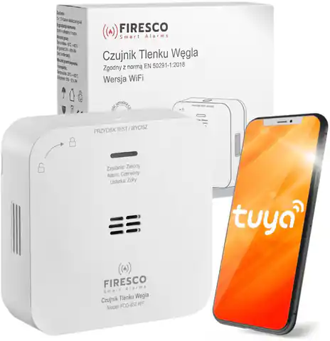 ⁨Czujnik czadu Firesco FCO-850 WF z WiFi aplikacja Tuya⁩ w sklepie Wasserman.eu