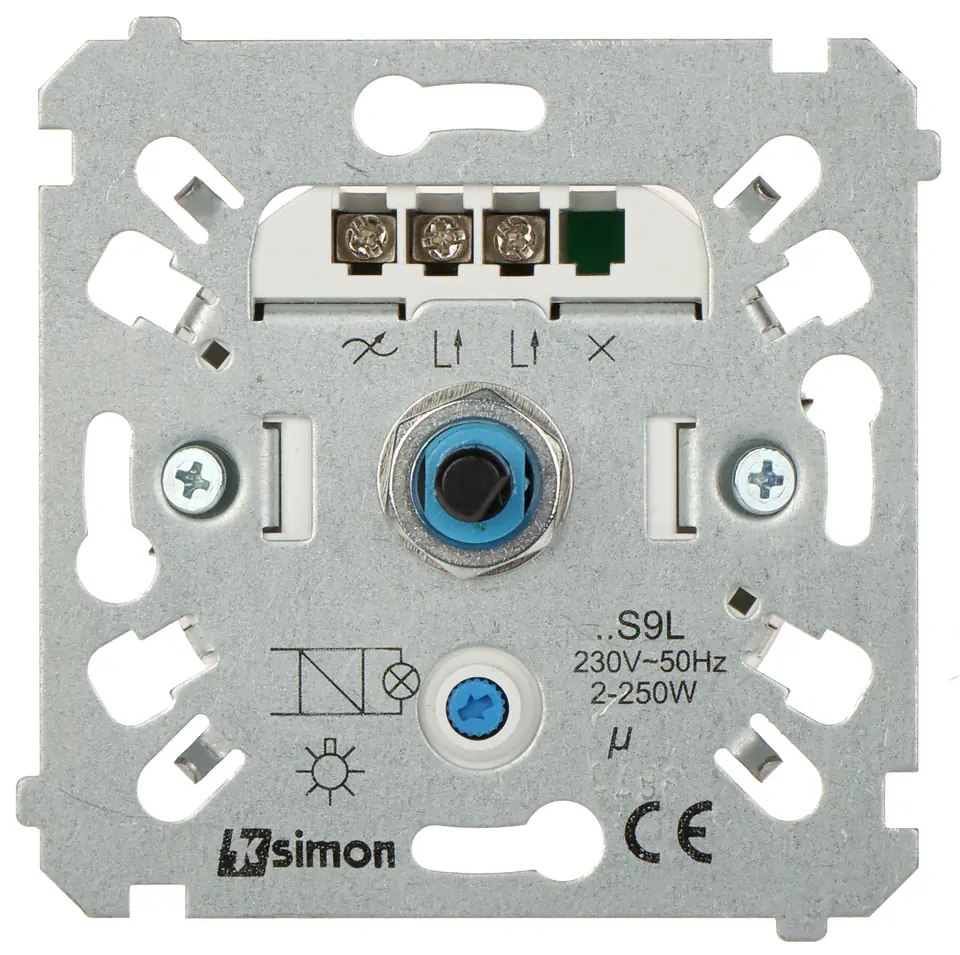 ⁨SIMON 54 MODUŁ BIAŁY ŚCIEMNIACZ LED PRZYCISKOWO-OBROTOWY 1-BIEGUNOWY LED 2-250W ZACISKI ŚRUBOWE 230V⁩ at Wasserman.eu