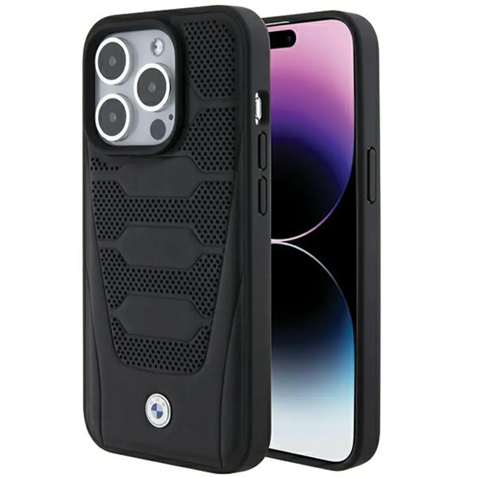 ⁨BMW BMHCP15X22RPSK iPhone 15 Pro Max 6.7" czarny/black Leather Seats Pattern⁩ w sklepie Wasserman.eu