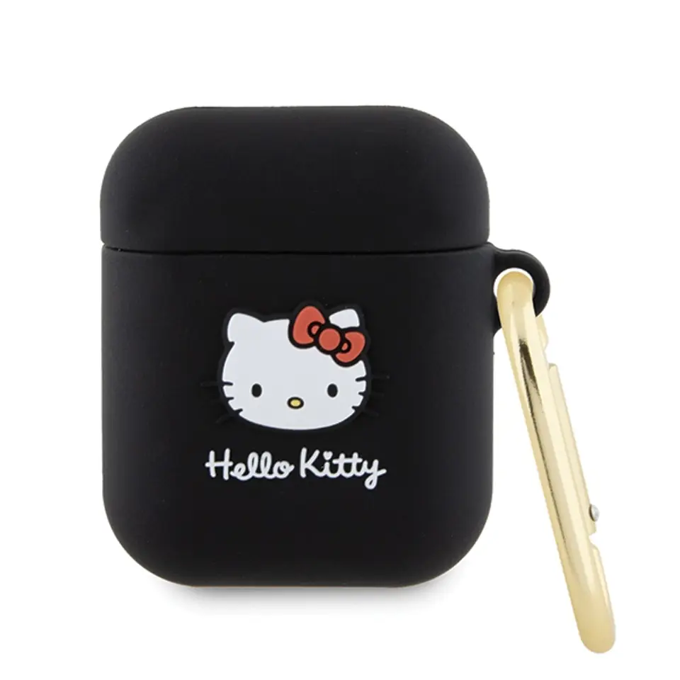 ⁨Hello Kitty HKA23DKHSK Airpods 1/2 cover czarny/black Silicone 3D Kitty Head⁩ w sklepie Wasserman.eu