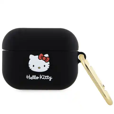 ⁨Hello Kitty HKAP3DKHSK Airpods Pro cover czarny/black Silicone 3D Kitty Head⁩ w sklepie Wasserman.eu