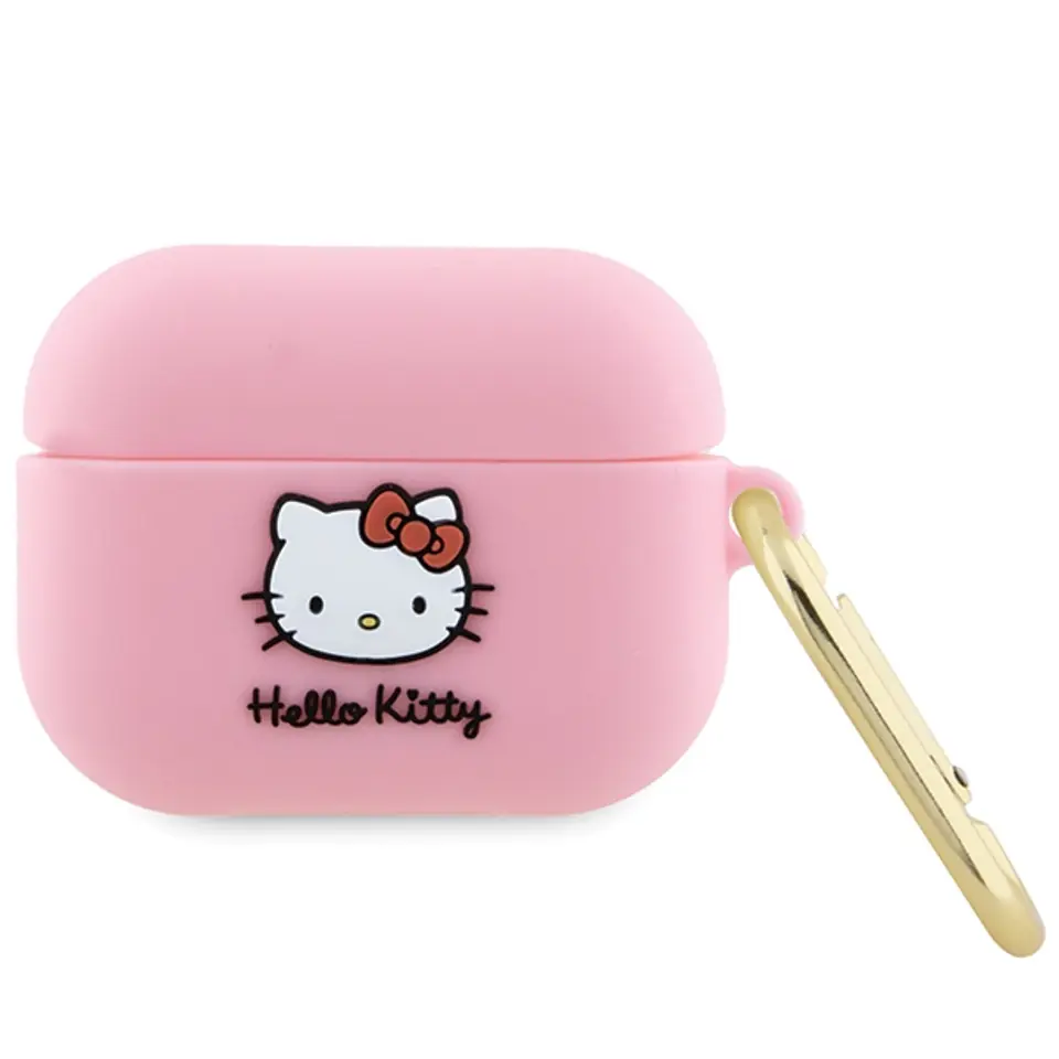 ⁨Hello Kitty HKAP3DKHSP Airpods Pro cover różowy/pink Silicone 3D Kitty Head⁩ w sklepie Wasserman.eu