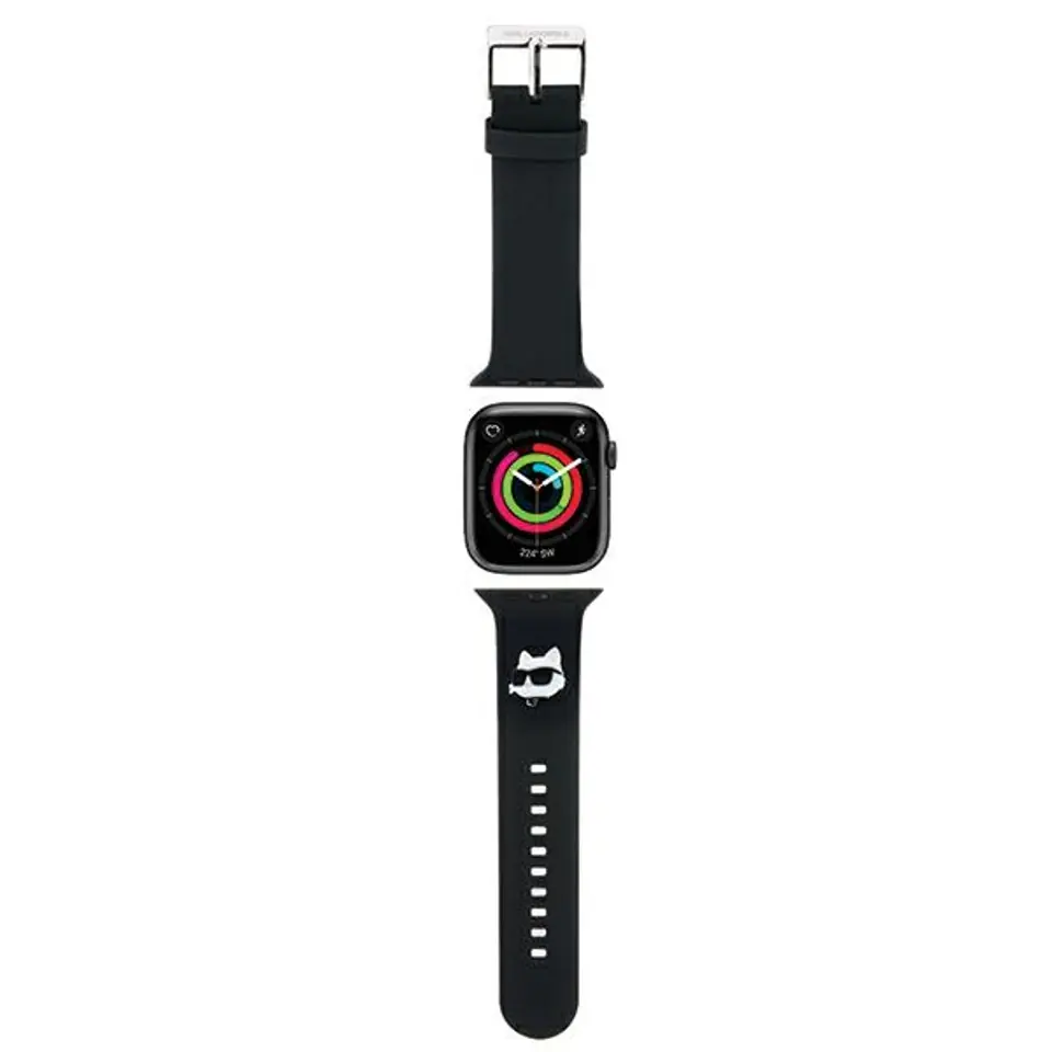 ⁨Karl Lagerfeld Pasek KLAWLSLCNK Apple Watch 42/44/45/49mm czarny/black strap 3D Rubber Choupette Head⁩ w sklepie Wasserman.eu