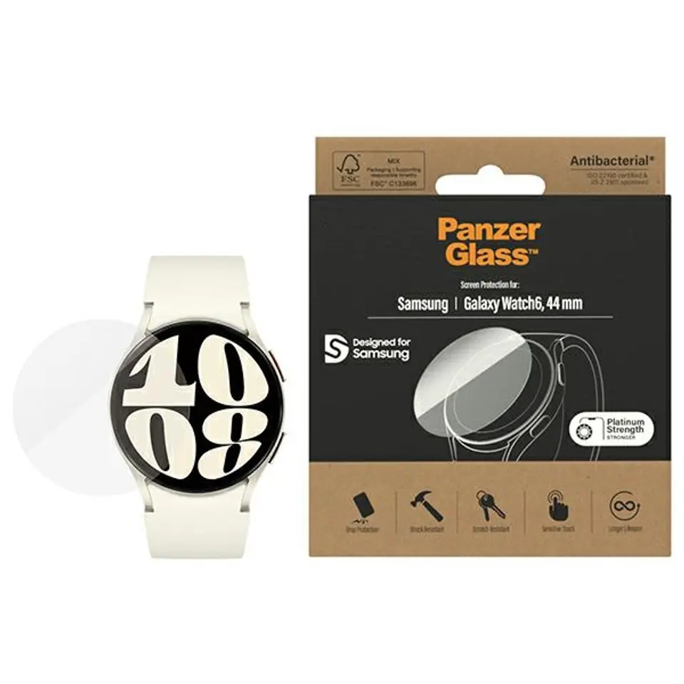 ⁨PanzerGlass Galaxy Watch6 44mm Screen Protection Antibacterial 3682⁩ w sklepie Wasserman.eu