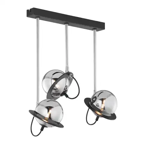 ⁨OTRIS 3P, lampa wisząca, 3xG9 LED, max. 3x12W, metal, czarny/nikiel, klosz szklany⁩ w sklepie Wasserman.eu