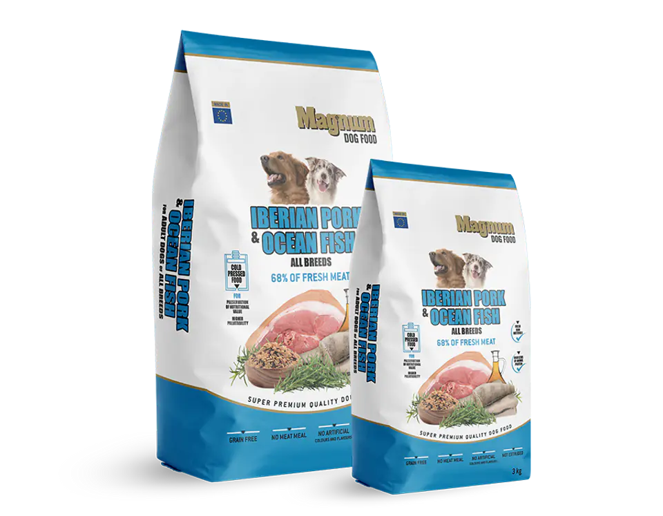 ⁨MAGNUM Karma dla psów wszystkich ras Iberian Pork&Ocean Fish 12kg [1.132]⁩ w sklepie Wasserman.eu