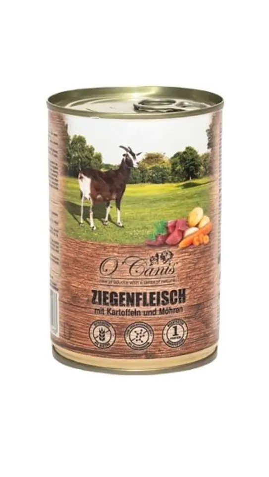 ⁨O'CANIS canned dog food- wet food-goat with potatoes- 400 g⁩ at Wasserman.eu