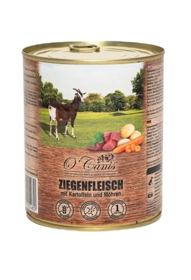 ⁨O'CANIS canned dog food- wet food-goat with potatoes - 800 g⁩ at Wasserman.eu