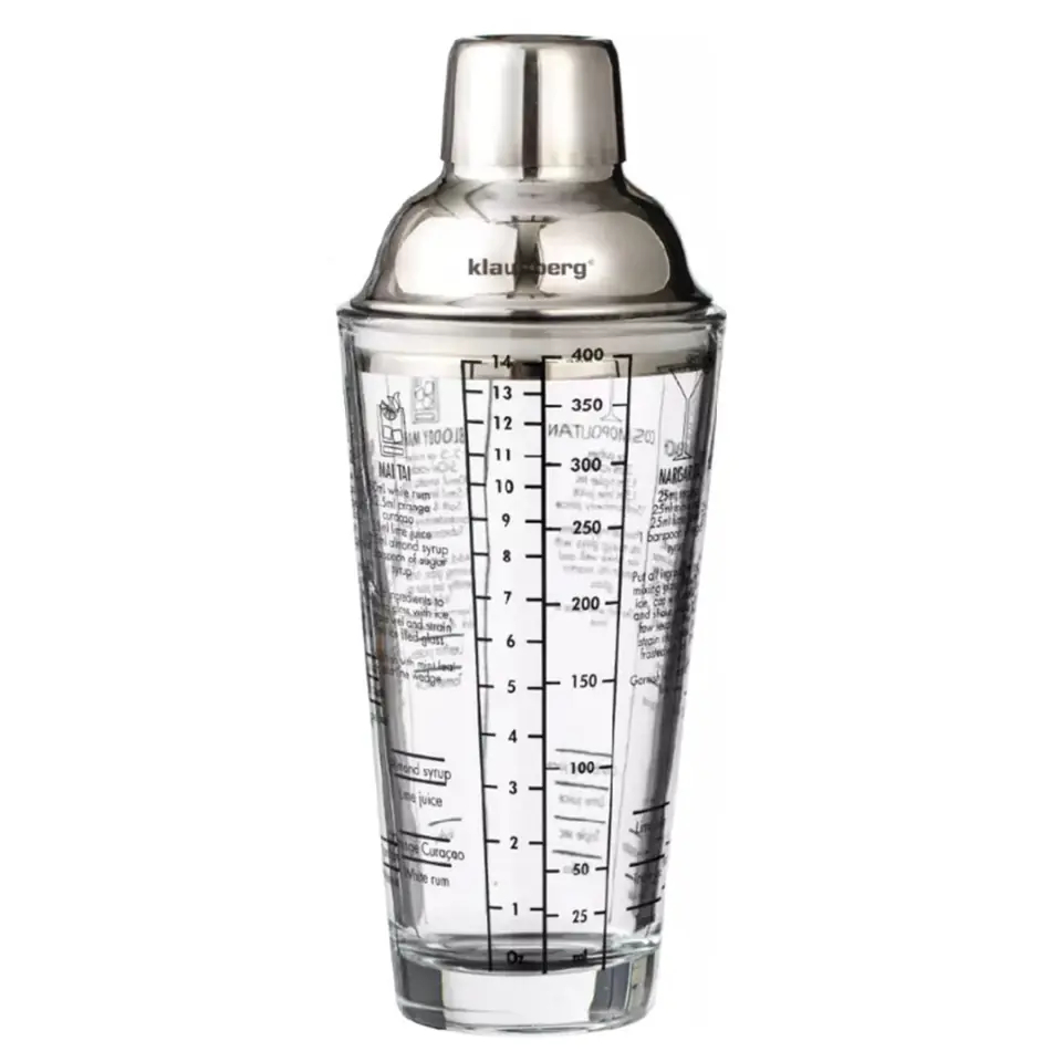 ⁨SZKLANY SHAKER BARMAŃSKI 400ml Z PRZEPISAMI KLAUSBERG KB-7647⁩ w sklepie Wasserman.eu