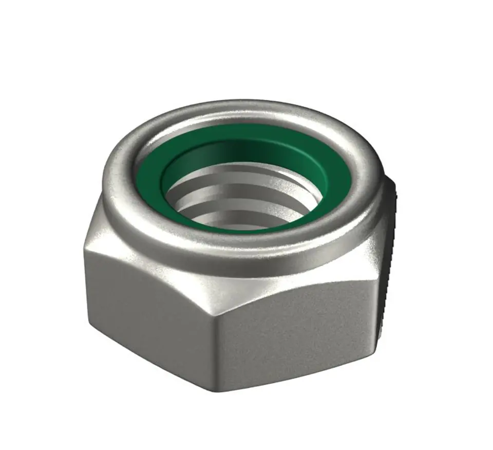 ⁨NUT WITH INSERT GALVANIZED DIN 985 CLASS 8.8 M16*1.5⁩ at Wasserman.eu