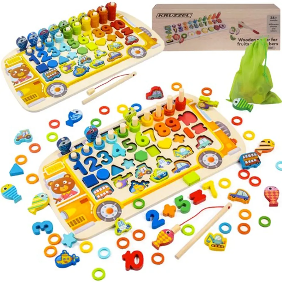 ⁨Układanka drewniana- sorter 6w1 Kruzzel 22636⁩ w sklepie Wasserman.eu
