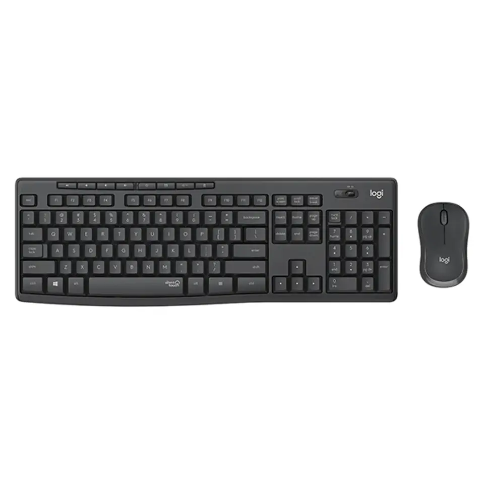 ⁨Logitech MK295, zestaw klawiatura z myszą optyczną bezprzewodową, AAA, CZ, multimedialny, 2.4 [GHz], bezprzewodowa, szara, SilentT⁩ w sklepie Wasserman.eu