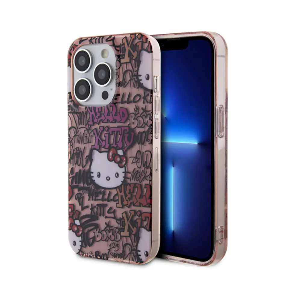 ⁨Hello Kitty IML Tags Graffiti - Etui iPhone 14 Pro Max (różowy)⁩ w sklepie Wasserman.eu