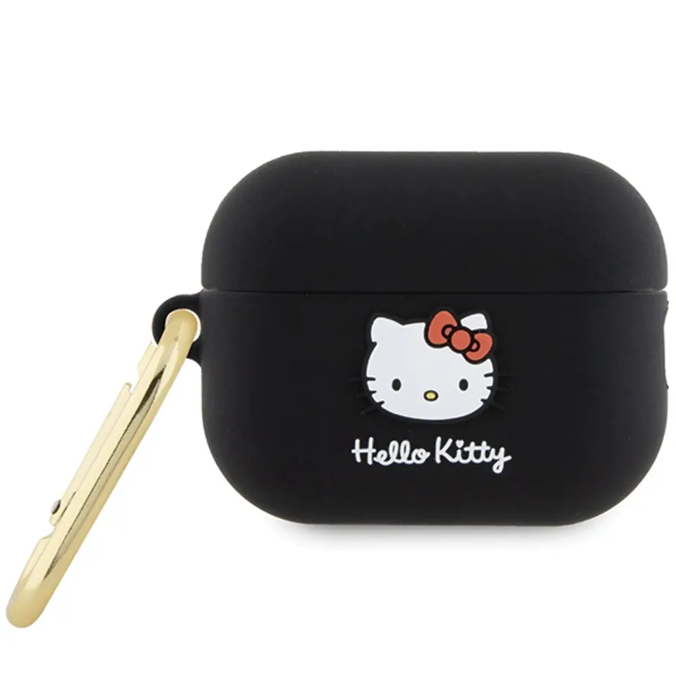 ⁨Hello Kitty HKAP23DKHSK Airpods Pro 2 (2022/2023) cover czarny/black Silicone 3D Kitty Head⁩ w sklepie Wasserman.eu