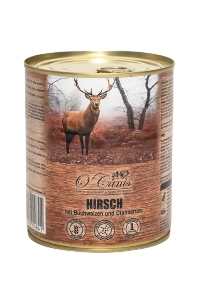 ⁨O'CANIS canned dog food- wet food- deer with buckwheat- 800 g⁩ at Wasserman.eu