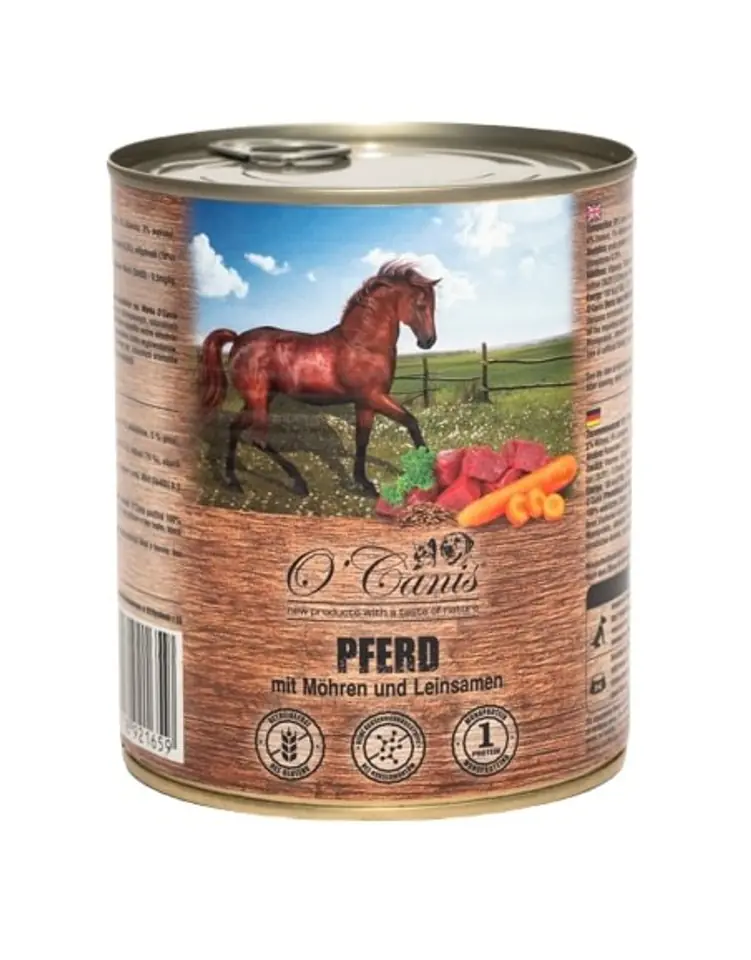 ⁨O'CANIS canned dog food- wet food- horse meat with potato- 800 g⁩ at Wasserman.eu