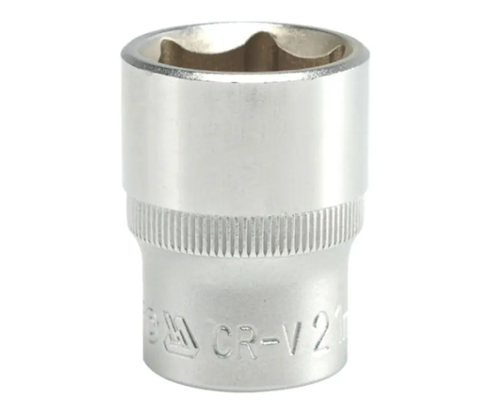 ⁨NASADKA KRÓTKA 6-KĄTNA CHROMOWANA 1/2'' 21MM⁩ w sklepie Wasserman.eu