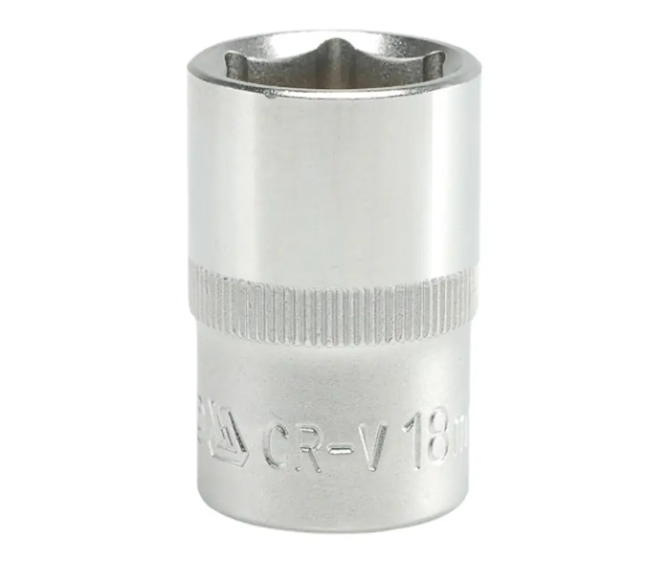 ⁨SHORT 6-POINT CHROME CAP 1/2'' 18MM⁩ at Wasserman.eu