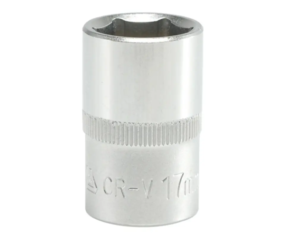 ⁨SHORT 6-POINT CHROME-PLATED 1/2'' 17MM SHORT CAP⁩ at Wasserman.eu